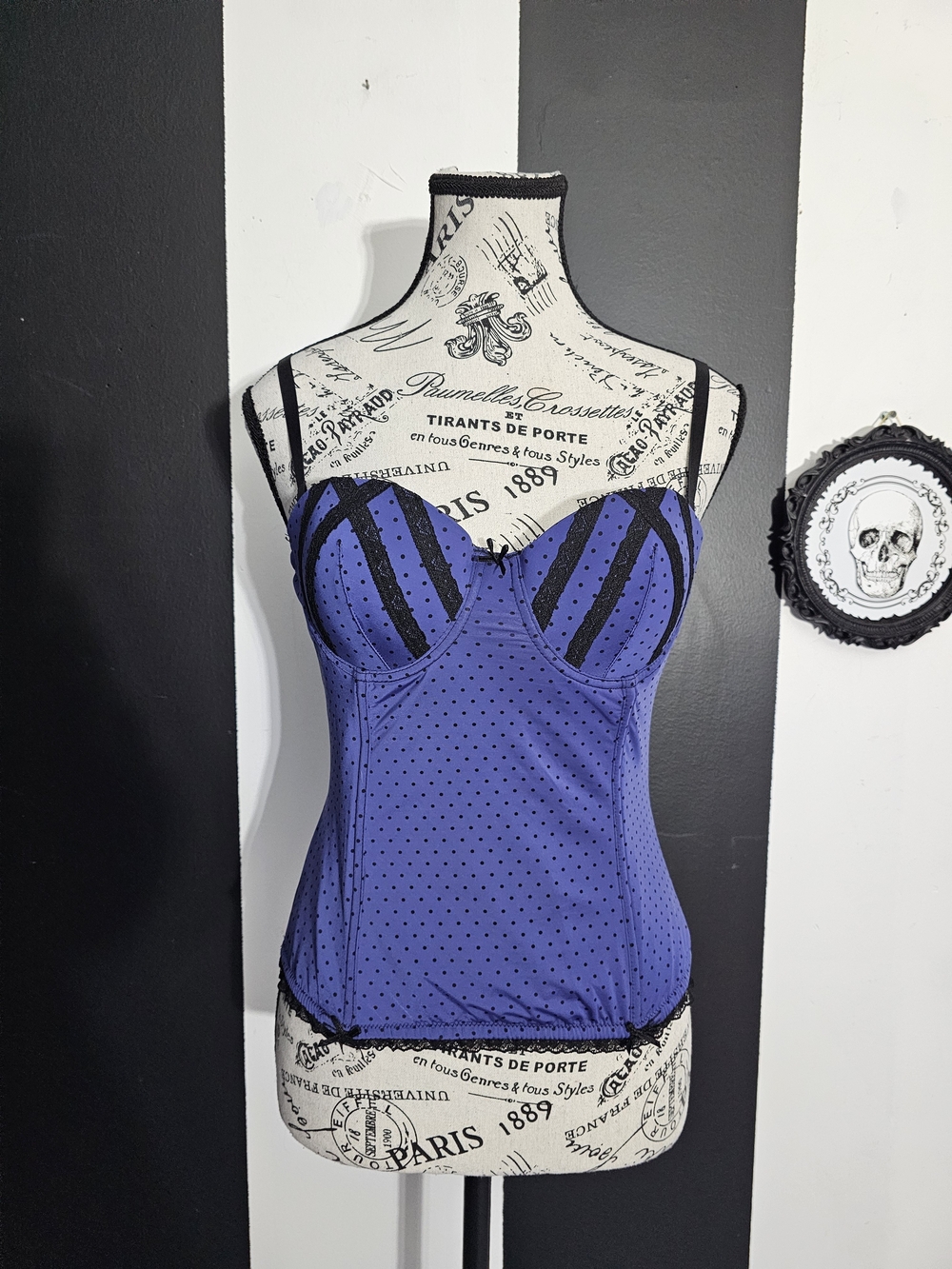 Violet Polka-Dot Bustier Corset